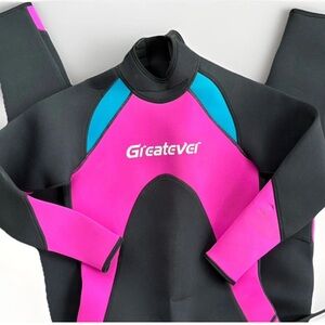 Greatever Wetsuit Women 3mm Neoprene Full Body Long Sleeve Black Pink Small